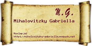 Mihalovitzky Gabriella névjegykártya